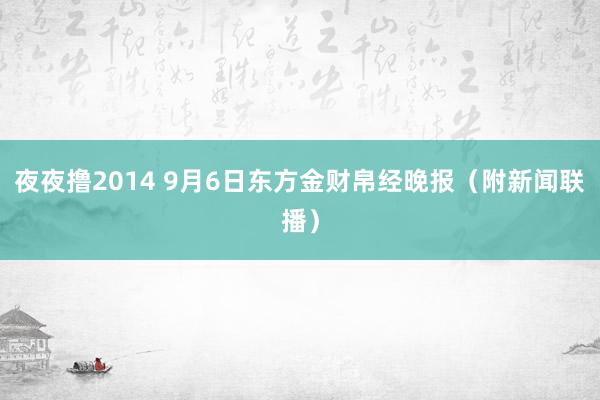 夜夜撸2014 9月6日东方金财帛经晚报（附新闻联播）