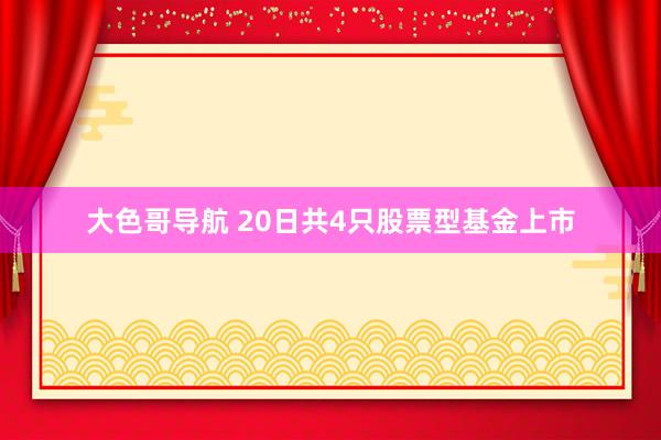 大色哥导航 20日共4只股票型基金上市