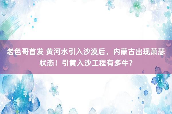 老色哥首发 黄河水引入沙漠后，内蒙古出现萧瑟状态！引黄入沙工程有多牛？