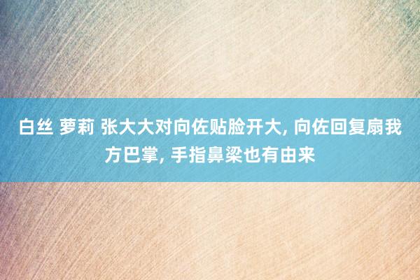 白丝 萝莉 张大大对向佐贴脸开大， 向佐回复扇我方巴掌， 手指鼻梁也有由来