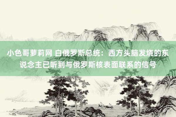 小色哥萝莉网 白俄罗斯总统：西方头脑发烧的东说念主已听到与俄罗斯核表面联系的信号