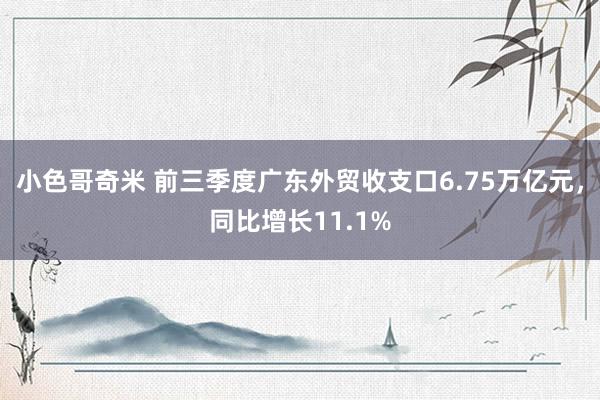 小色哥奇米 前三季度广东外贸收支口6.75万亿元，同比增长11.1%