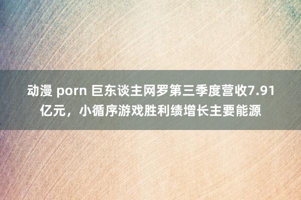 动漫 porn 巨东谈主网罗第三季度营收7.91亿元，小循序游戏胜利绩增长主要能源