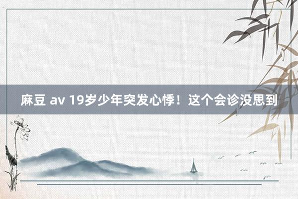 麻豆 av 19岁少年突发心悸！这个会诊没思到