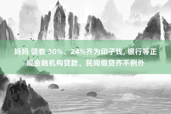 妈妈 调教 30%、24%齐为印子钱， 银行等正规金融机构贷款、民间假贷齐不例外