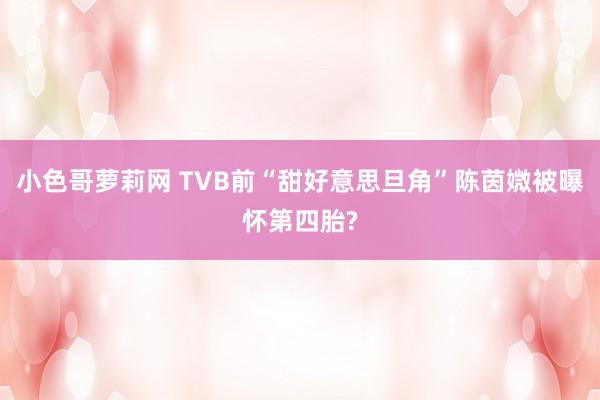 小色哥萝莉网 TVB前“甜好意思旦角”陈茵媺被曝怀第四胎?