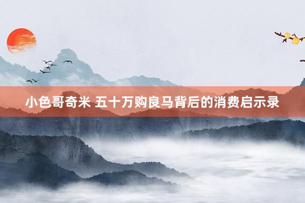 小色哥奇米 五十万购良马背后的消费启示录